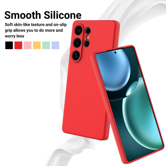 For Samsung Galaxy S25 Ultra Color Liquid Silicone Phone Case(Red)