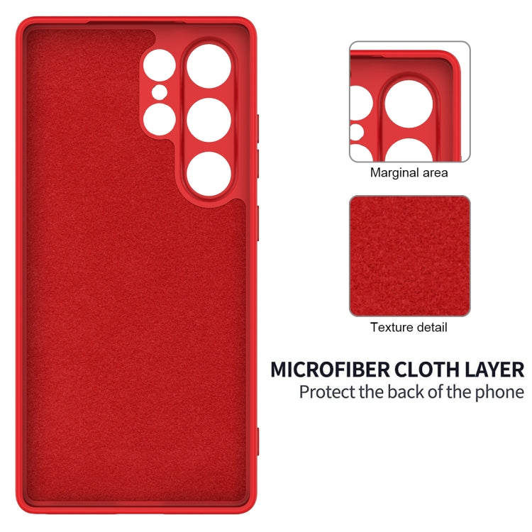 For Samsung Galaxy S25 Ultra Color Liquid Silicone Phone Case(Red)