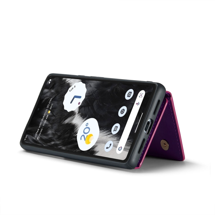 For Google Pixel 7 DG.MING M3 Series Glitter Powder Card Bag Leather Case(Dark Purple) - Google Cases by DG.MING | Online Shopping South Africa | PMC TechLife | Buy Now Pay Later Mobicred