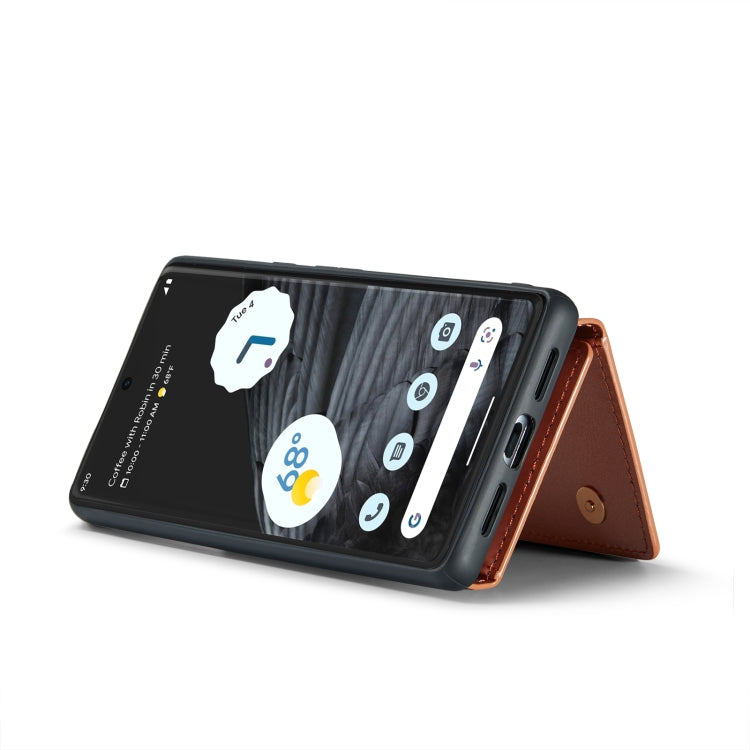 For Google Pixel 7 Pro DG.MING M3 Series Glitter Powder Card Bag Leather Case(Rose Gold) - Google Cases by DG.MING | Online Shopping South Africa | PMC TechLife | Buy Now Pay Later Mobicred