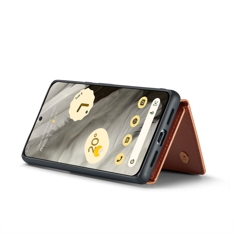 For Google Pixel 8 DG.MING M3 Series Glitter Powder Card Bag Leather Case(Rose Gold) - Google Cases by DG.MING | Online Shopping South Africa | PMC TechLife | Buy Now Pay Later Mobicred