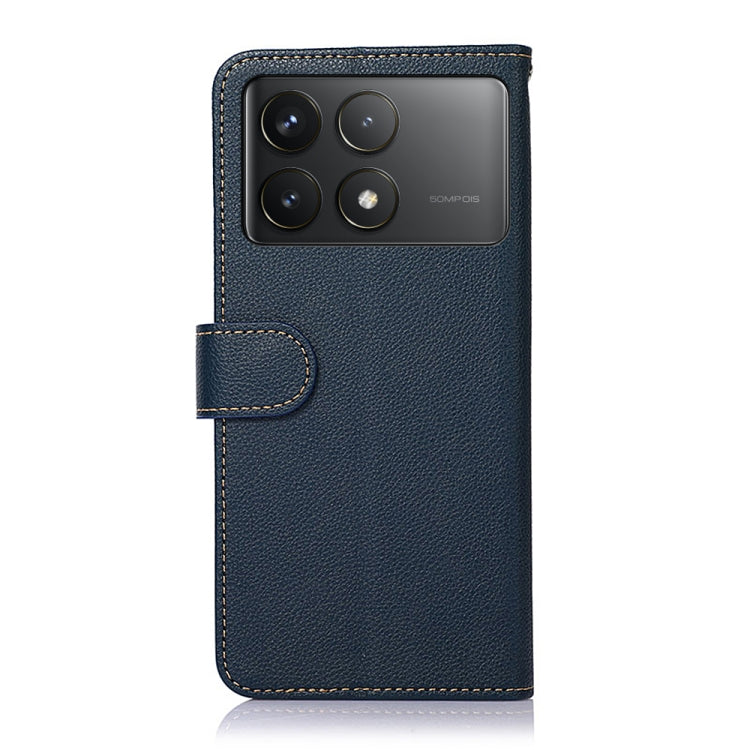 For Xiaomi Redmi K70 5G / K70 Pro 5G KHAZNEH Litchi Texture Leather RFID Phone Case(Blue) - Xiaomi Cases by PMC Jewellery | Online Shopping South Africa | PMC Jewellery | Buy Now Pay Later Mobicred