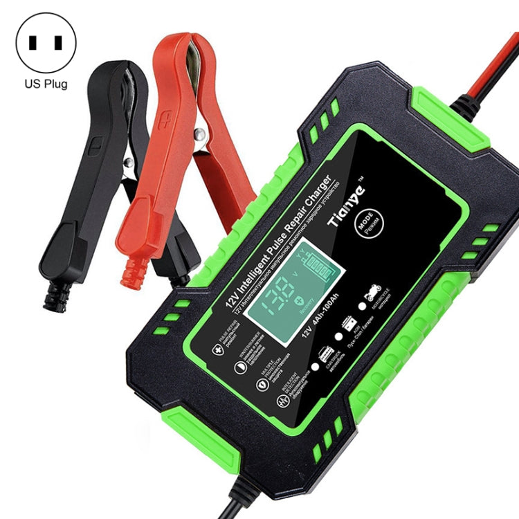 Motorcycle / Car Battery Smart Charger with LCD Screen, Plug Type:US Plug - Battery Charger by PMC TechLife | Online Shopping South Africa | PMC TechLife | Buy Now Pay Later Mobicred