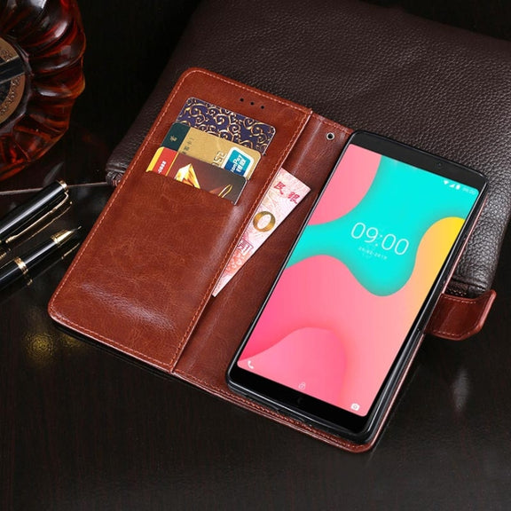 For Wiko Y60 idewei Crazy Horse Texture Horizontal Flip Leather Case with Holder & Card Slots & Wallet(Black)