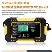 Motorcycle / Car Battery Smart Charger with LCD Creen, Plug Type:AU Plug(Yellow)