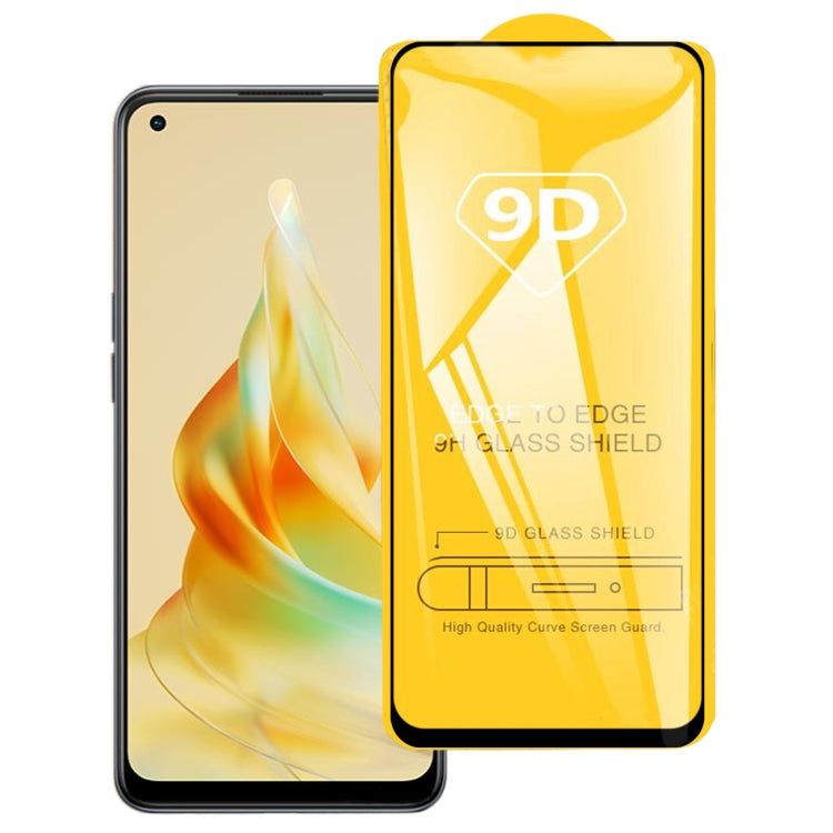 For OPPO Reno8 T 4G 9D Full Glue Full Screen Tempered Glass Film - OPPO Tempered Glass by PMC TechLife | Online Shopping South Africa | PMC TechLife | Buy Now Pay Later Mobicred