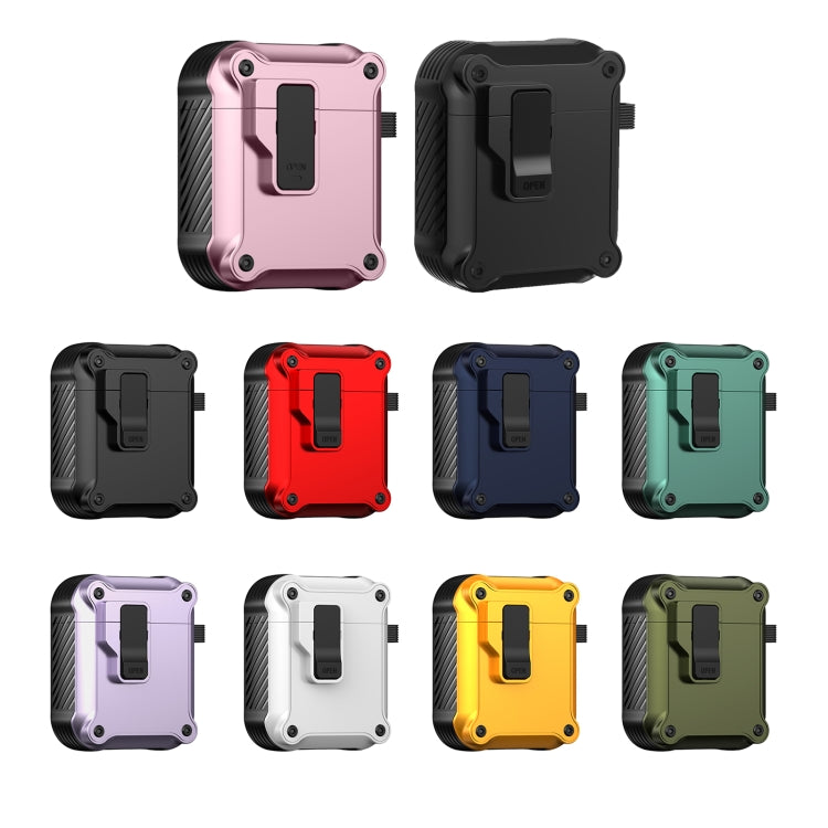 For AirPods 1 / 2 Eagle Shockproof Earphone Protective Case with Switch(Army Green)