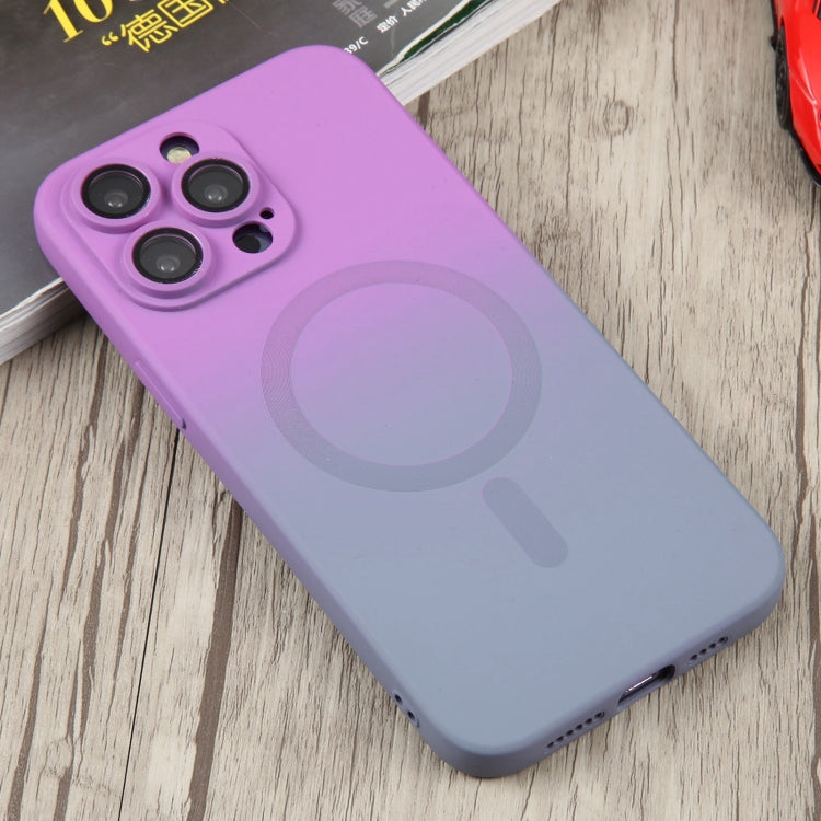 For iPhone 12 Pro Liquid TPU Silicone Gradient MagSafe Phone Case(Purple) - iPhone 12 / 12 Pro Cases by PMC TechLife | Online Shopping South Africa | PMC TechLife