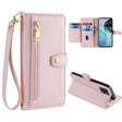 For Motorola Moto G72 4G Sheep Texture Cross-body Zipper Wallet Leather Phone Case(Pink) - Motorola Cases by PMC TechLife | Online Shopping South Africa | PMC TechLife | Buy Now Pay Later Mobicred