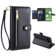 For Google Pixel 7 5G Sheep Texture Cross-body Zipper Wallet Leather Phone Case(Black) - Google Cases by PMC TechLife | Online Shopping South Africa | PMC TechLife | Buy Now Pay Later Mobicred