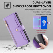 For ASUS Zenfone 9 / Zenfone 9Z Sheep Texture Cross-body Zipper Wallet Leather Phone Case(Purple)