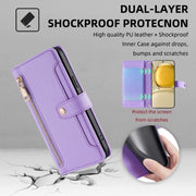 For Huawei P50 Sheep Texture Cross-body Zipper Wallet Leather Phone Case(Purple)