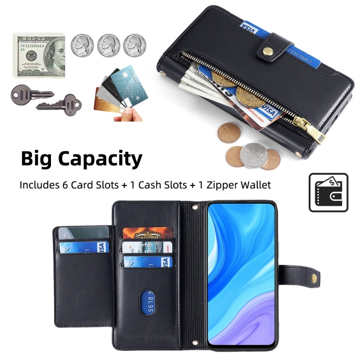 For Huawei P Smart Z / Enjoy 10 Plus Sheep Texture Cross-body Zipper Wallet Leather Phone Case(Black) - Huawei Cases by PMC TechLife | Online Shopping South Africa | PMC TechLife | Buy Now Pay Later Mobicred