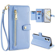 For Huawei Nova 10 SE Sheep Texture Cross-body Zipper Wallet Leather Phone Case(Blue) - Huawei Cases by PMC TechLife | Online Shopping South Africa | PMC TechLife | Buy Now Pay Later Mobicred