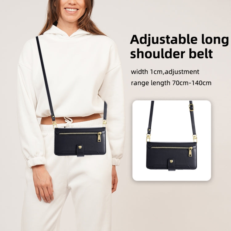 For Nokia X30 5G Sheep Texture Cross-body Zipper Wallet Leather Phone Case(Black) - Nokia Cases by PMC TechLife | Online Shopping South Africa | PMC TechLife | Buy Now Pay Later Mobicred