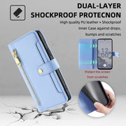 For Nokia X30 5G Sheep Texture Cross-body Zipper Wallet Leather Phone Case(Blue)