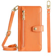 For Honor 10X Lite Sheep Texture Cross-body Zipper Wallet Leather Phone Case(Orange) - Honor Cases by PMC TechLife | Online Shopping South Africa | PMC TechLife | Buy Now Pay Later Mobicred