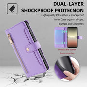 For Sony Xperia 5 IV Sheep Texture Cross-body Zipper Wallet Leather Phone Case(Purple)