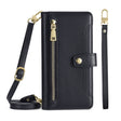 For OnePlus Ace Racing Sheep Texture Cross-body Zipper Wallet Leather Phone Case(Black) - OnePlus Cases by PMC TechLife | Online Shopping South Africa | PMC TechLife | Buy Now Pay Later Mobicred