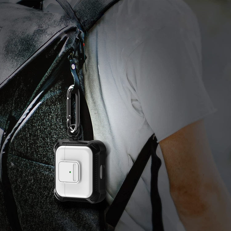 For AirPods 3 TPU + PC Shockproof Earphone Protective Case with Switch(Black) - For AirPods 3 by PMC Jewellery | Online Shopping South Africa | PMC Jewellery | Buy Now Pay Later Mobicred