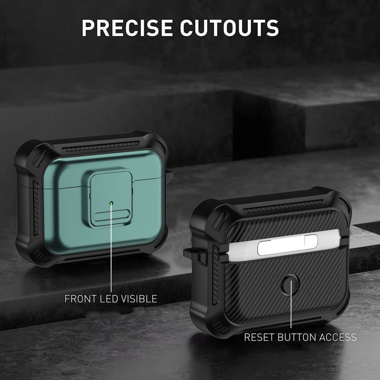 For AirPods Pro TPU + PC Shockproof Earphone Protective Case with Switch(Red) - For AirPods Pro by PMC Jewellery | Online Shopping South Africa | PMC Jewellery | Buy Now Pay Later Mobicred