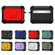 For AirPods Pro 2 TPU + PC Shockproof Earphone Protective Case with Switch(Blue)