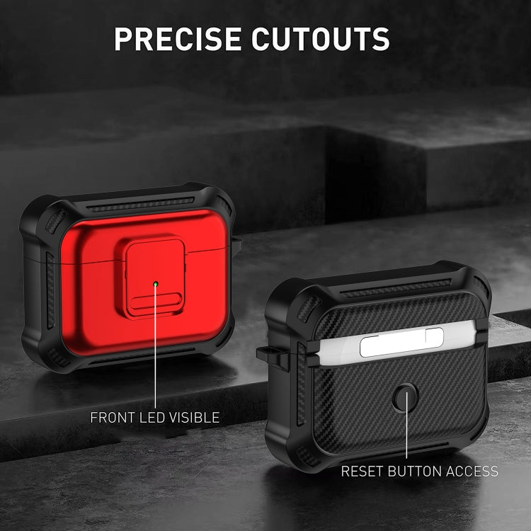 For AirPods Pro 2 TPU + PC Shockproof Earphone Protective Case with Switch(Red) - For AirPods Pro 2 by PMC Jewellery | Online Shopping South Africa | PMC Jewellery | Buy Now Pay Later Mobicred