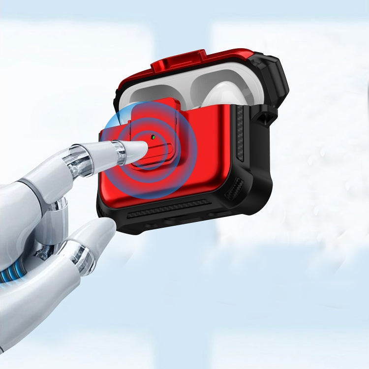 For AirPods Pro 2 TPU + PC Shockproof Earphone Protective Case with Switch(Red) - For AirPods Pro 2 by PMC Jewellery | Online Shopping South Africa | PMC Jewellery | Buy Now Pay Later Mobicred