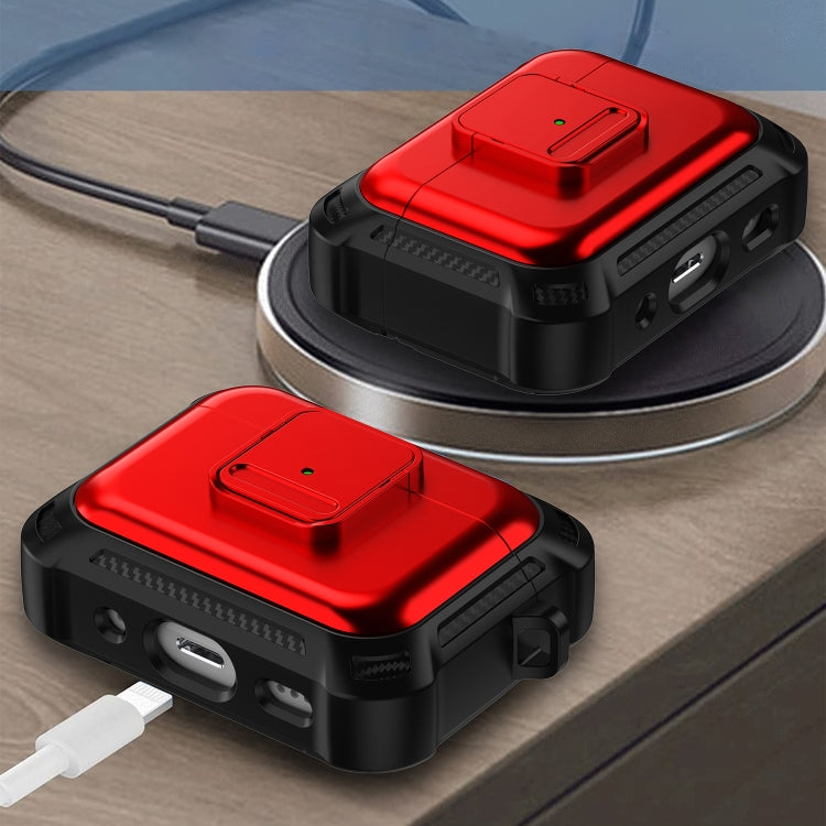 For AirPods Pro 2 TPU + PC Shockproof Earphone Protective Case with Switch(Red) - For AirPods Pro 2 by PMC Jewellery | Online Shopping South Africa | PMC Jewellery | Buy Now Pay Later Mobicred