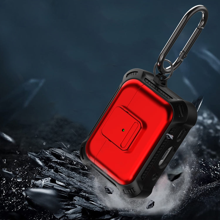 For AirPods Pro 2 TPU + PC Shockproof Earphone Protective Case with Switch(Red) - For AirPods Pro 2 by PMC Jewellery | Online Shopping South Africa | PMC Jewellery | Buy Now Pay Later Mobicred
