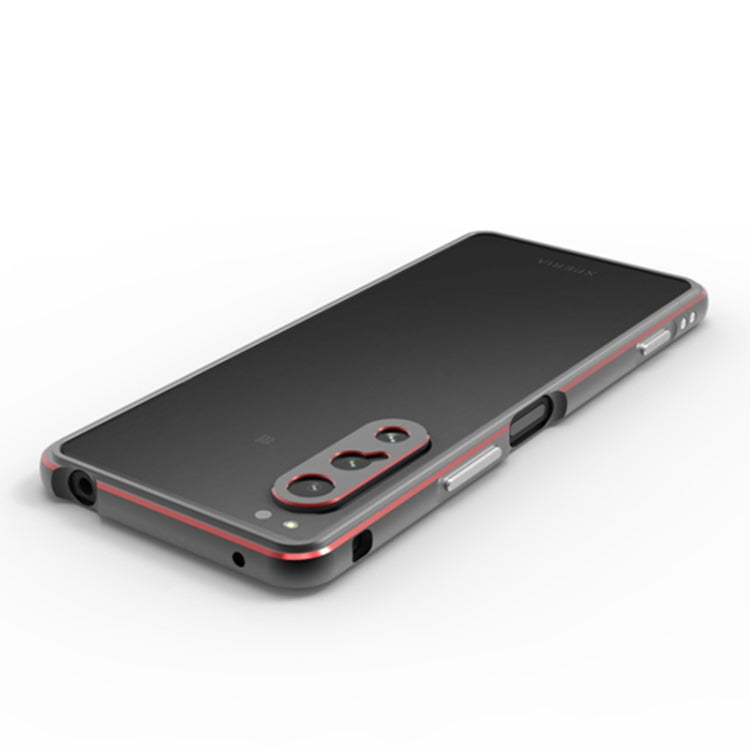 For Sony Xperia 5 ��� Aurora Series Lens Protector + Metal Frame Phone Case(Black+Purple) - Sony Cases by PMC TechLife | Online Shopping South Africa | PMC TechLife | Buy Now Pay Later Mobicred