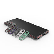 For Sony Xperia 5 ��� Aurora Series Lens Protector + Metal Frame Phone Case(Green+Silver)