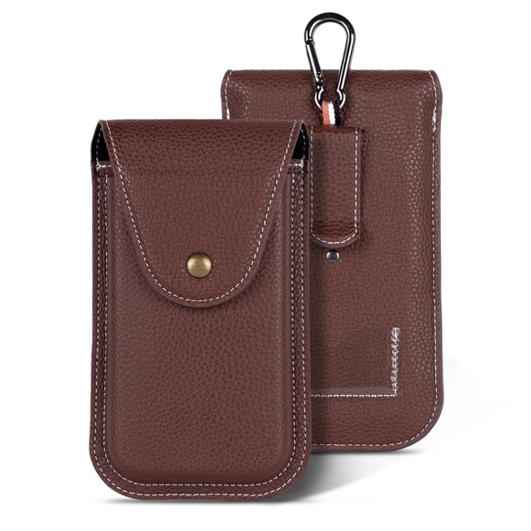 For 6.7 inch Mobile Phone PU Waist Bag(Brown) -  by PMC TechLife | Online Shopping South Africa | PMC TechLife