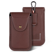 For 6.7 inch Mobile Phone PU Waist Bag(Brown)