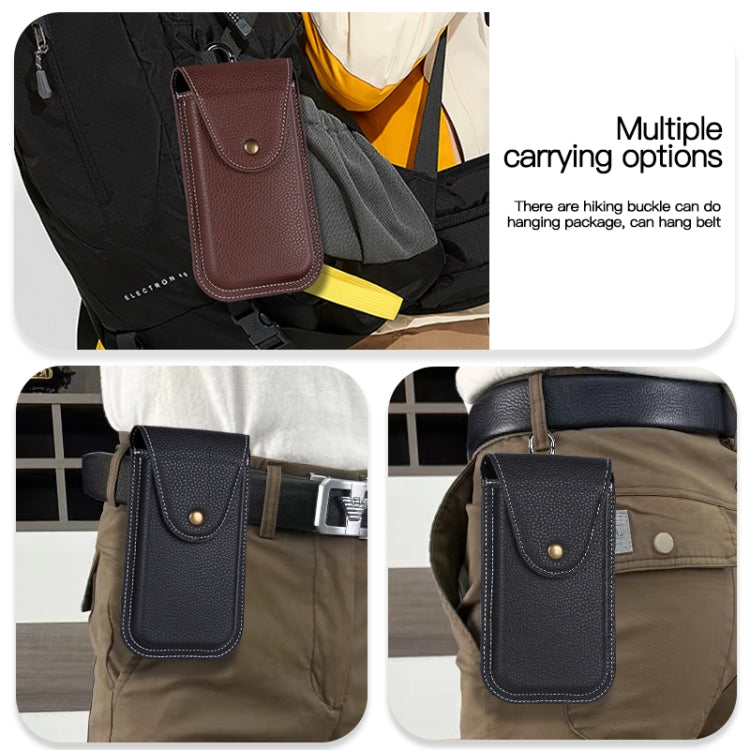 For 6.7 inch Mobile Phone PU Waist Bag(Brown) -  by PMC TechLife | Online Shopping South Africa | PMC TechLife