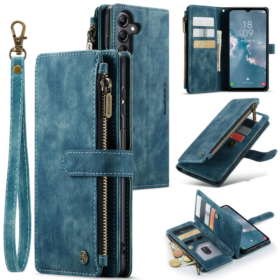 For Samsung Galaxy A14 5G CaseMe C30 Multifunctional Phone Leather Phone Case(Blue)