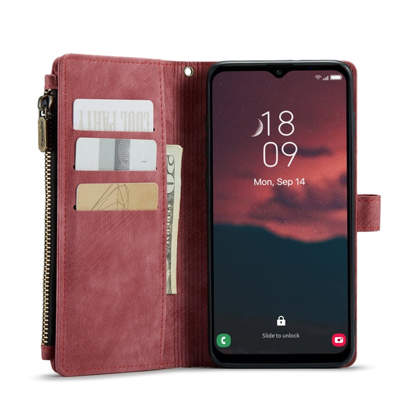 For Samsung Galaxy A14 5G CaseMe C30 Multifunctional Phone Leather Phone Case(Red)