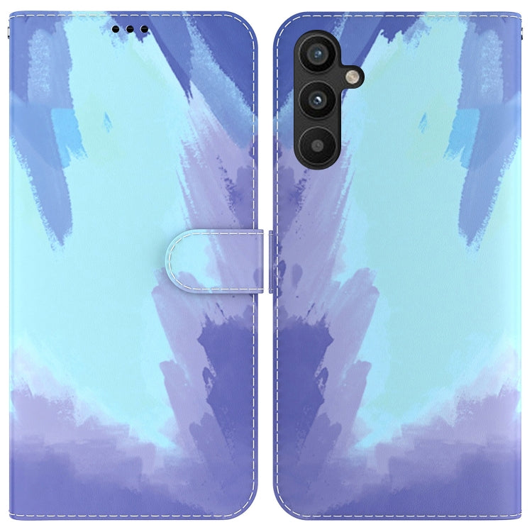 For Samsung Galaxy A34 5G Watercolor Pattern Flip Leather Phone Case(Winter Snow) - Galaxy Phone Cases by PMC TechLife | Online Shopping South Africa | PMC TechLife
