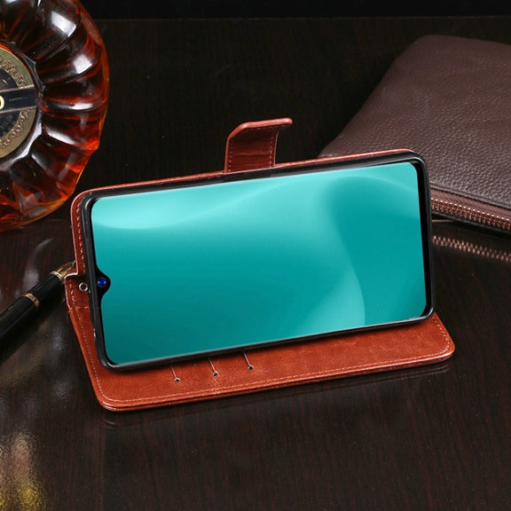 For Blackview A60 idewei Crazy Horse Texture Horizontal Flip Leather Case with Holder & Card Slots & Wallet(Dark Blue)