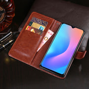 For Blackview A60 Pro idewei Crazy Horse Texture Horizontal Flip Leather Case with Holder & Card Slots & Wallet(Dark Blue)