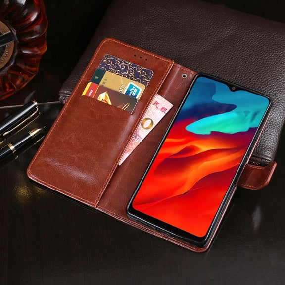 For Blackview A80 Pro idewei Crazy Horse Texture Horizontal Flip Leather Case with Holder & Card Slots & Wallet(Rose Red)