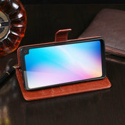 For Blackview BV6100 idewei Crazy Horse Texture Horizontal Flip Leather Case with Holder & Card Slots & Wallet(Brown)