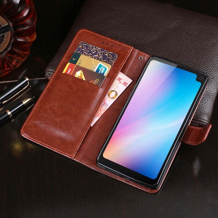 For Blackview BV6100 idewei Crazy Horse Texture Horizontal Flip Leather Case with Holder & Card Slots & Wallet(Sky Blue)