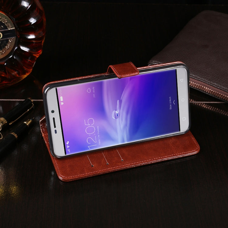 For Blackview R7 idewei Crazy Horse Texture Horizontal Flip Leather Case with Holder & Card Slots & Wallet(Brown)