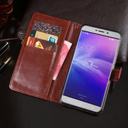 For Blackview R7 idewei Crazy Horse Texture Horizontal Flip Leather Case with Holder & Card Slots & Wallet(Yellow)