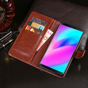 For Cubot J3 idewei Crazy Horse Texture Horizontal Flip Leather Case with Holder & Card Slots & Wallet(Dark Blue)