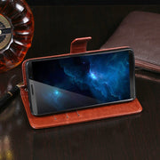 For Cubot J5 idewei Crazy Horse Texture Horizontal Flip Leather Case with Holder & Card Slots & Wallet(Rose Red)