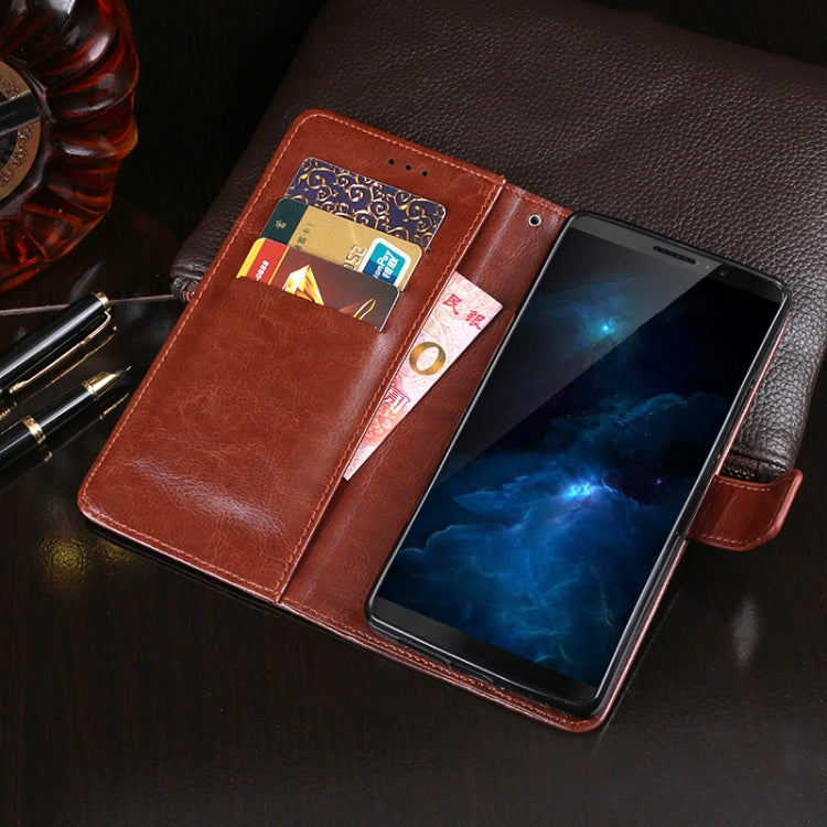 For Cubot J5 idewei Crazy Horse Texture Horizontal Flip Leather Case with Holder & Card Slots & Wallet(Rose Red)