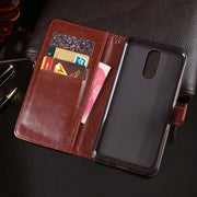For Cubot Note Plus idewei Crazy Horse Texture Horizontal Flip Leather Case with Holder & Card Slots & Wallet(Red)
