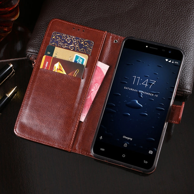 For Cubot Note Plus idewei Crazy Horse Texture Horizontal Flip Leather Case with Holder & Card Slots & Wallet(Red)